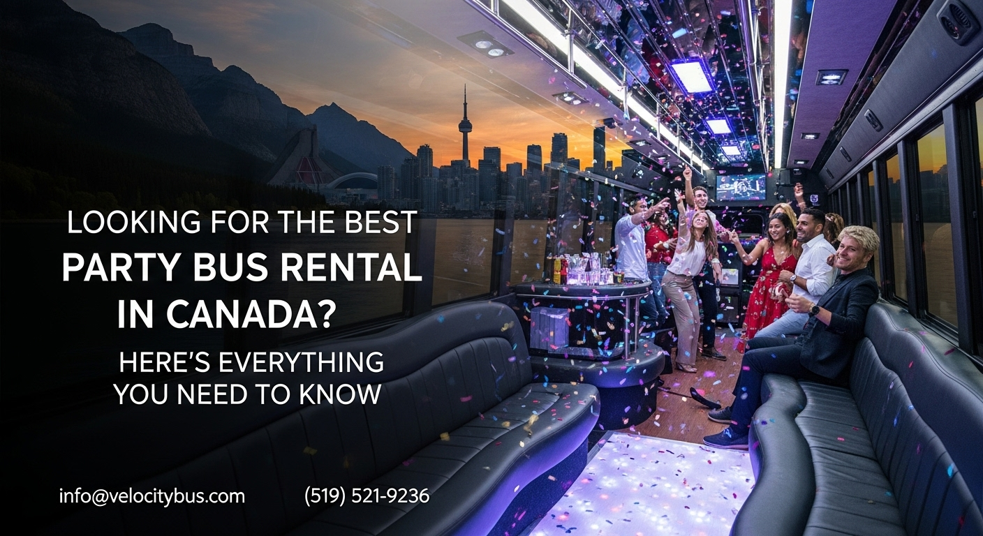 Luxury party bus rental in Canada for weddings and events