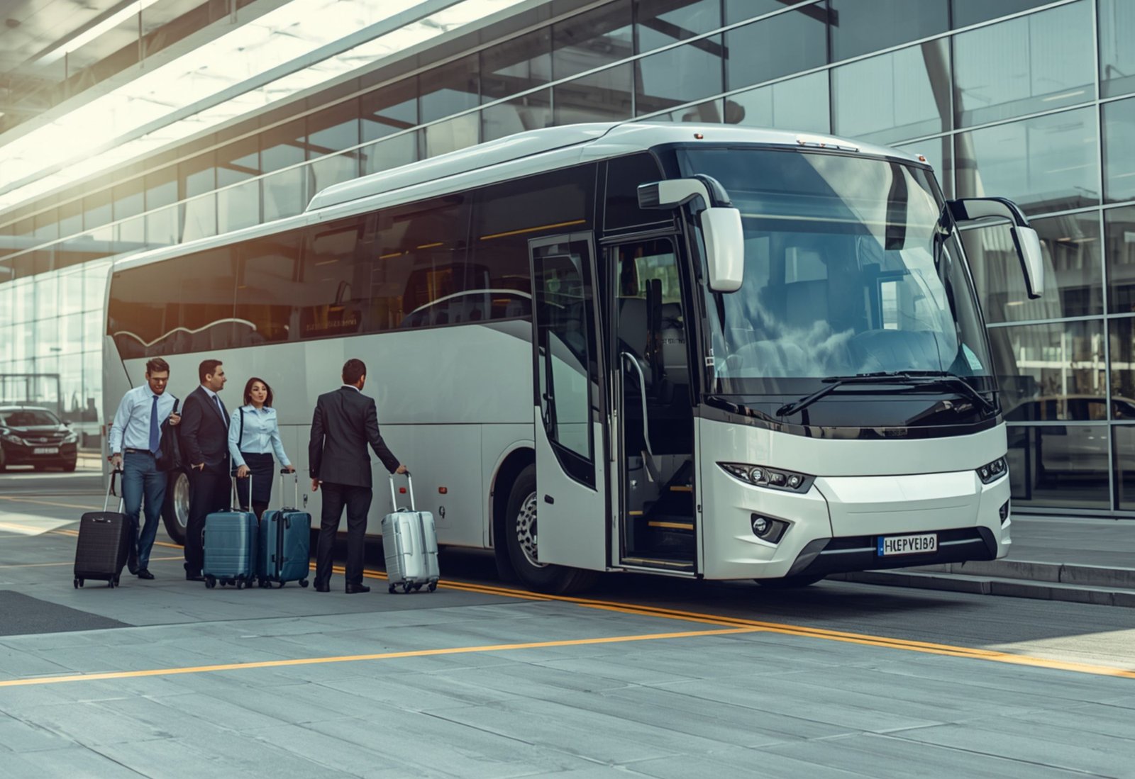 Airport shuttle bus service for comfortable group transportation