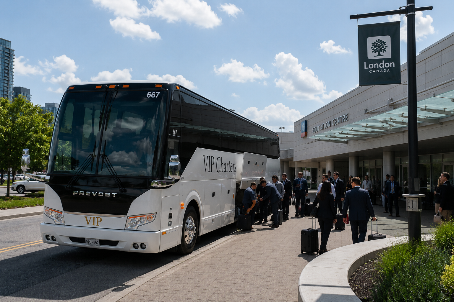 Bus rental rates London ON for group transportation